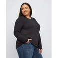 thumbnail image 2 of Hanes Originals Women's Tri-Blend Long-Sleeve T-Shirt (Plus Size) Black 3X, 2 of 4