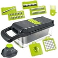 thumbnail image 5 of Vegetable Chopper, 15 in 1 Food Chopper, Manual Hand Chopper,Pro Onion Chopper Veggie Cutter Garlic Chopper, Multifunctional Dicer Slap Press Slicer Chopper with 8 Blades, Container, Hand Guard, 5 of 7