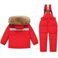 thumbnail image 5 of PMUYBHF 0-3 Months Baby Girl Clothes Winter Toddler Boys Snowsuit Girls Snow Pant and Jacket Bib Winter Kids Clothes Coat Set 100 Red, 5 of 8