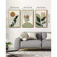 thumbnail image 3 of 16x24in Natural Framed Boho Plant Wall Art Green Botanical Bohemain Wall Printing Abstract for Office Dining Room Hallway Canvas Prints with Leaf & Sun Lines, 3 of 8