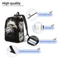 thumbnail image 5 of Balery Ink Style Bald Eagle Vintage Canvas Backpack for Men and Women - Large Capacity, Durable Travel Laptop Bag for School, Work, Hiking, and Outdoor Activities-Small, 5 of 7