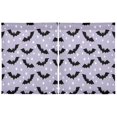 thumbnail image 2 of Purple Background Bat Pattern Tier Curtains Tier Kitchen Living Room Bedroom Balcony 2 Panels 27x24 Inch, 2 of 9