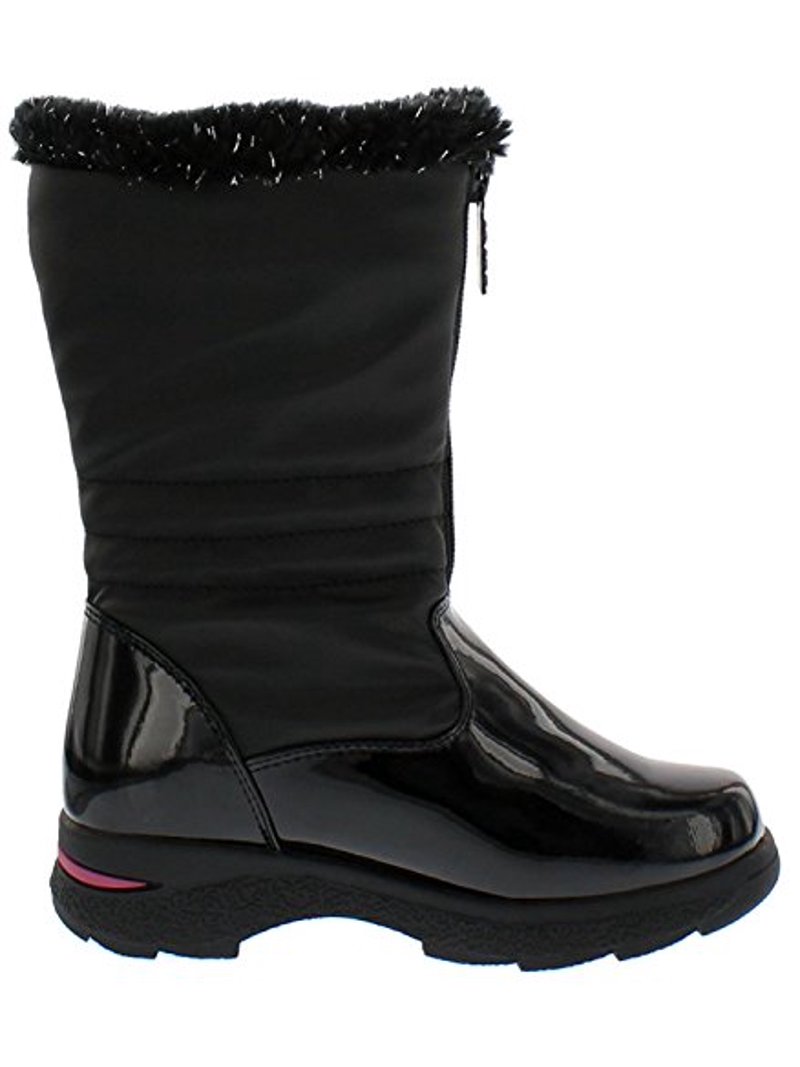 totes Kids Black Insulated Snow Boots Kids Totes Tanker Insulated Boots Black/Red Leather Upper  main image 2