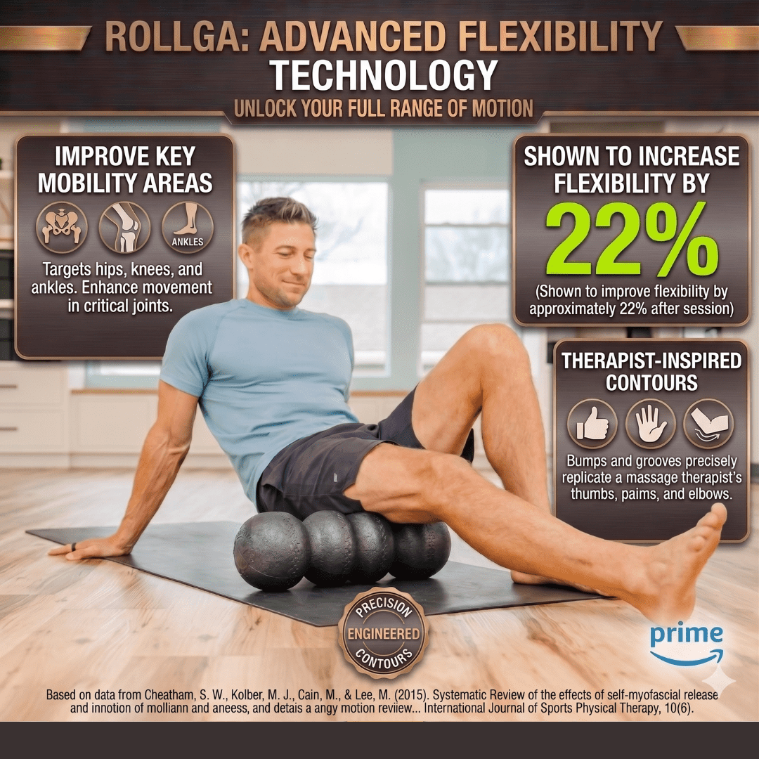 Rollga LITE Foam Roller for Back Pain, Deep Tissue Massage, 18"