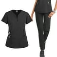 thumbnail image 4 of Scrub Sets for Women 2026 Spring Summer V-Neck Scrub Top and Jogger Pants Quick Dry Nursing Scrubs Set Stretch Uniform Suits with Multi Pocket for Nurse Esthetician Black L, 4 of 4