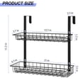 thumbnail image 2 of Storage Organizer Basket on Cabinet Behind Door 2 Tier Metal Wire Hanging Kitchen Stand for Bathroom, Pantry, Office Cabinet Storage Baskets, Matte Black, Two Mounted, 2 of 3