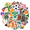 2A, variant on 35pcs-50pcs Cute Stickers Stationery Stickers Robot Animal Stickers Funny Stickers for Suitcases Laptops