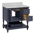 thumbnail image 6 of Beverly 36" Bathroom Vanity with Marine Gray Cabinet and Carrara Marble Top, 6 of 6