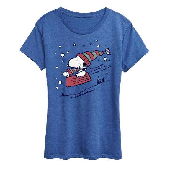 Peanuts - Snoopy Sledding - Women's Short Sleeve Graphic T-Shirt