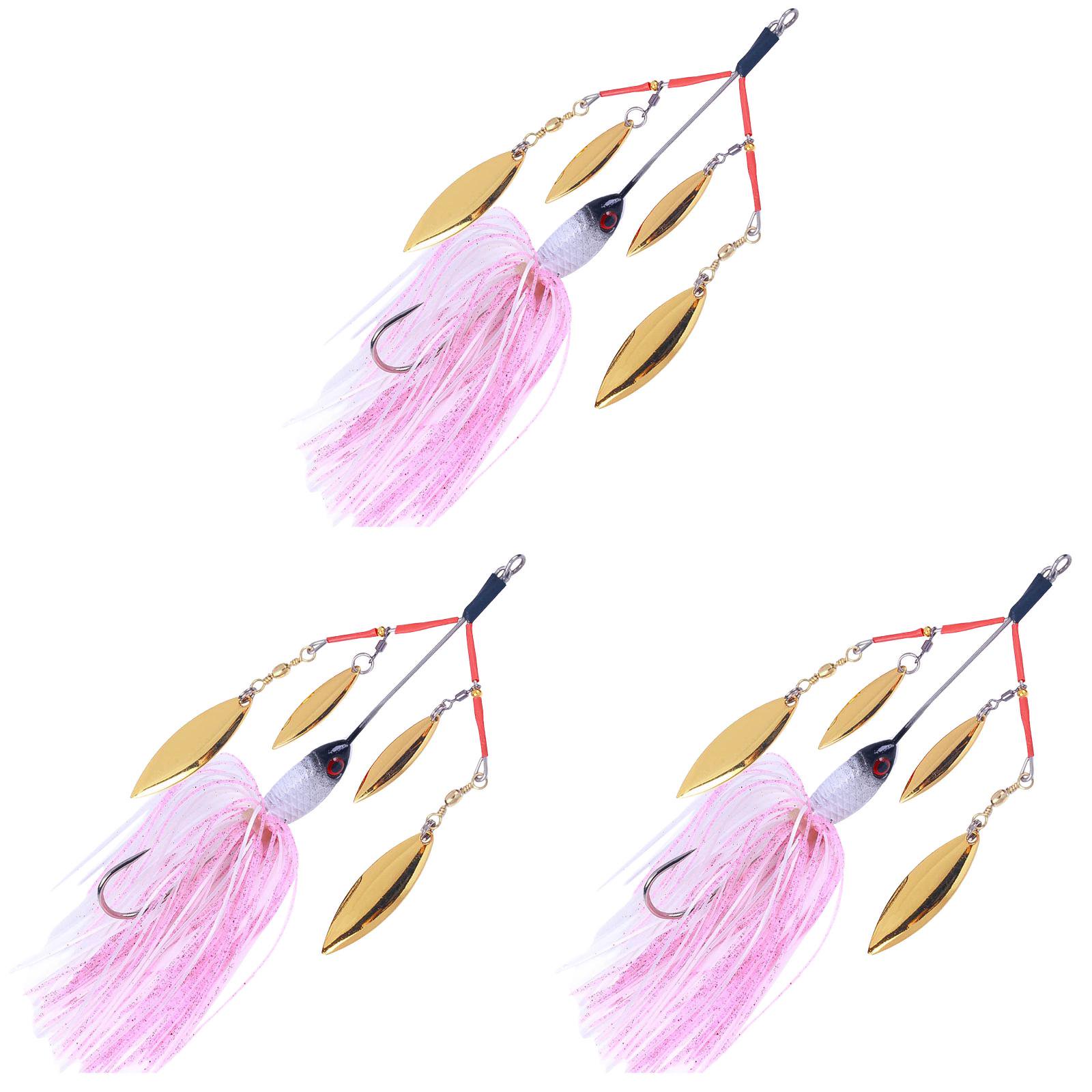 3PC Spinner Baits for Bass Fishing with Willow Leaf Blades and High-Reflective Buzzbait Design Multicolor Spinnerbait Wobbler Spoon Lures for Trout Salmon Pike Fishing 5.12Inch