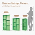 thumbnail image 2 of Mifurn 3-Tier Bookshelf Open Shelf Bookcase, Light Green, 2 of 11
