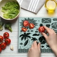thumbnail image 3 of Tiki Bar Cutting Board, Composition Palms Pineapple Paradise Vintage, Decorative Tempered Glass Cutting and Serving Board, Large Size, Black White, by Ambesonne, 3 of 5