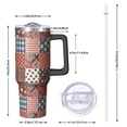 thumbnail image 2 of 40oz Pioneer Flower Floral Print Pattern Insulated Tumbler with Handle, BPA-Free Leak Proof Lid and Straws, Double Wall Vacuum, Hot 12h/Cold 34h, 2 of 6