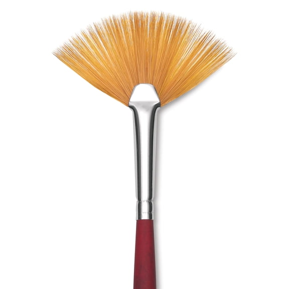 Princeton Velvetouch Series 3900 Synthetic Brush - Fan, Long Handle, Size 4