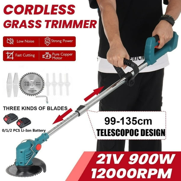 21V Cordless Grass Trimmer Weed Eater Handheld Trimmer 900W Electric