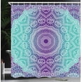 thumbnail image 3 of Purple and Turquoise Shower Curtain, Hippie Ombre Mandala Inner Peace and Meditation with Ornamental Art, Fabric Bathroom Set with Hooks, 69W X 75L Inches Long, Purple Aqua, by Ambesonne, 3 of 4