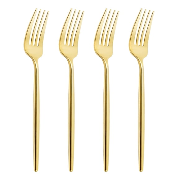 Tenedores de plástico dorado U-QE, 180 unidades, 19,3 cm, resistentes para fiestas