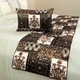 thumbnail image 4 of King / Queen / Twin Brown Decorative CA King 86"x18" Bed Runner WITH Pillow Cover, Persian Pattern & Quilted Bed Scarf on Satin fabric - Parisa, 4 of 5
