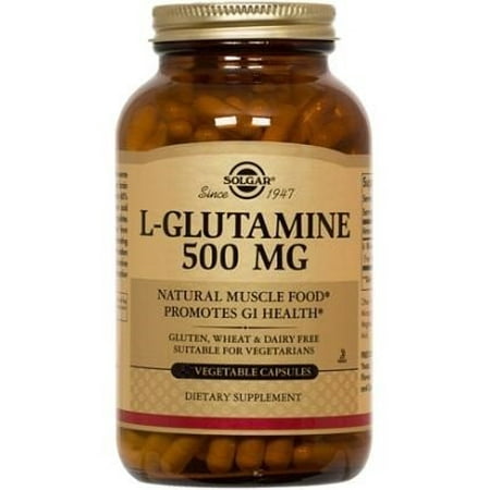 Solgar L-Glutamine Vegetable Capsules, 500 mg, 50 Count