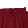 thumbnail image 6 of QIJUNTUO Women's Drawstring Waist Casual Solid Shorts Summer Breathable Shorts With Deep Side Pockets Perfect For Daily Wear And Lounge Wine, 6 of 8