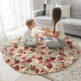 thumbnail image 3 of Multicolor Christmas Floral Pattern Round Blanket,Comfortable Soft Flannel Throw Blanket,All Season,Warm Lightweight Blankets for Sofa Bed Couch Living Room Chair 47"x47", 3 of 5