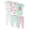 Onesies Brand Baby Girl Bodysuits & Pants, 6-Piece Outfit Set (Newborn - 12M)