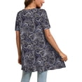 thumbnail image 5 of Fantaslook Plus Size Womens Tunic Tops Short Sleeve Casual Floral Shirts Swing Flare Dressy Blouses, 5 of 7