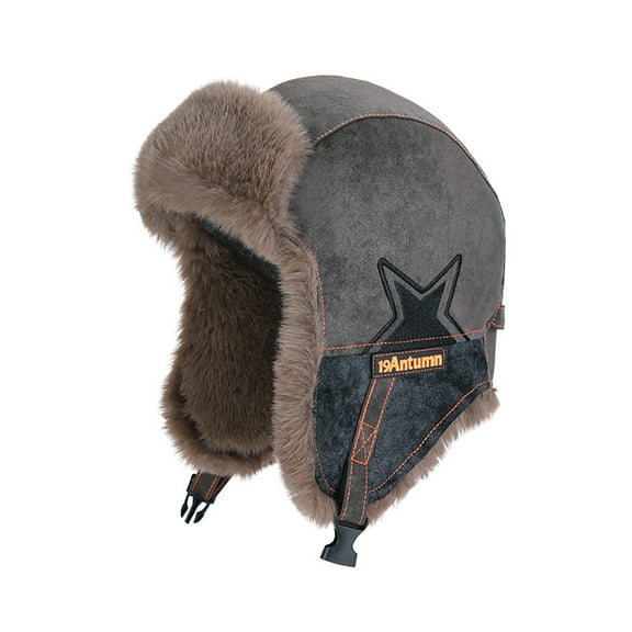 Fewfanhot Winter Trapper Hat for Teens, Earflap Cap Waterproof & Windproof Beanie Fleece Lined Small Size Hat