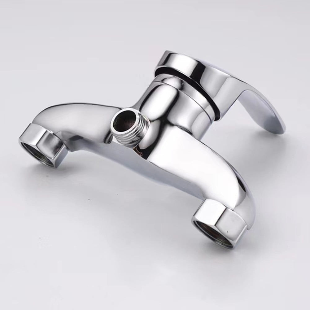 CHENGSI for Polished Chrome Wall Mounted Bathroom Bathtub Shower Mixer Faucet with Widened Handle, Ceramic Spool, G1/2in Interface, Silver Zinc Alloy, Temperature Control