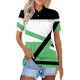 thumbnail image 2 of Blusas para las Mujeres Impresión Casual Manga Corta Turndown Collar Botón Superior, Tops Cortos para las Mujeres, 2 of 7