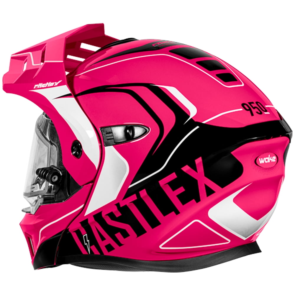 Castle CX950 V2 Wake Modular Snow Helmet w/Electric Shield Pink Glow/Black LG