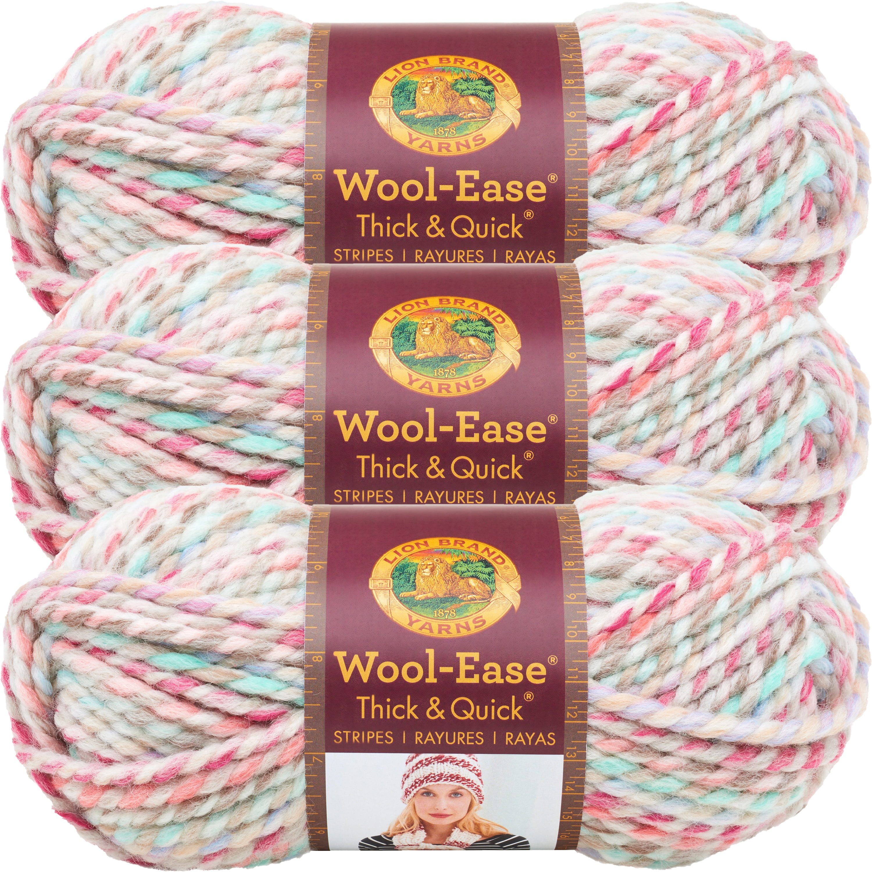 Lion Brand Wool-Ease Thick & Quick Yarn Carousel 023032646190 