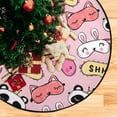 thumbnail image 5 of GZHJMY Cartoon Animals Panda Christmas Tree Mat, Round Christmas Tree Stand Mat Decoration for Holiday Party Home Christmas Day Ornaments Floor Door, 28.3", 5 of 6