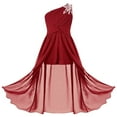 thumbnail image 1 of Yeahdor Robe de Demoiselle d'Honneur Junior pour Filles, Robe Formelle Sans Manches à Sequins, Bourgogne 16, 1 of 6