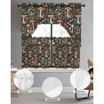 thumbnail image 2 of Thanksgiving Mushrooms Swag Curtains for Living Room/Bedroom Windows, Country Leaves Botanical Black Kitchen Curtains and Valances Set 36 Inch Length, Light Filtering Swags Valance Curtain Panels, 2 of 5