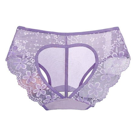 Women Low Rise Solid Color Underwear Lace Heart Bralette Chemise Nighty Lingerie