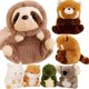 thumbnail image 2 of Peluche de perezoso para bebé de Ferry suave, juguete de peluche Kawaii enrollable, Panda rojo, Mapache, Alpaca, Hámster, Dinosaurio, Koala, muñeco apacible y tierno, 2 of 5