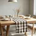 thumbnail image 3 of Linen Blend Checkered Tablecloth for Dining Table Indoor Outdoor Decoration, Rustic Farmhouse Table Runner for Wedding Party Banquet Home Decor, 3 of 5