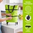 thumbnail image 3 of Foldable Shopping Cart with Wheels, Collapsible Grocery Cart, Portable Tote Bag for Travel, Shopping, Camping, Picnic, Errands, Shoulder Handbag with Hidden Wheels, Reusable Shopping Cart for Women, 3 of 9