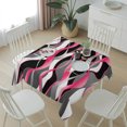 thumbnail image 6 of Pink Stripe Table Cloth Waterproof Tablecloths, Gradient Grey Moire Geometric Modern Abstract Tablecloth Dining Table Cover for Kitchen Party Tabletop Outdoor, Square Tablecloth 54x54 Inch, 6 of 9