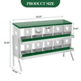 thumbnail image 3 of Chicken Nesting Box with Roll Out Egg Tray, Galvanized Steel Rustproof Laying Boxes for Hens, Chickens & Ducks, Ventilated & Easy-Clean Design, 3 of 8
