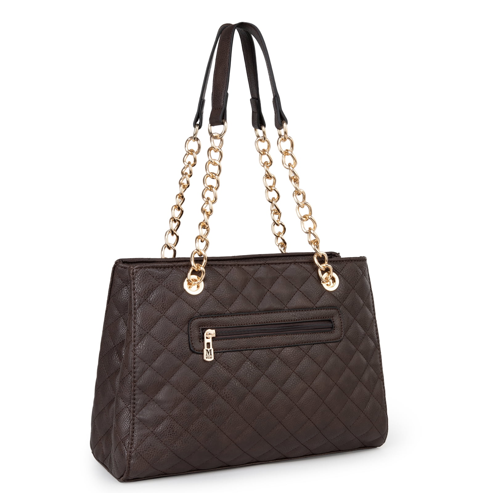 Montana West MEDIUM Chain Shoulder Bag for Women Hobo Handbags Tote Purse, Coffee