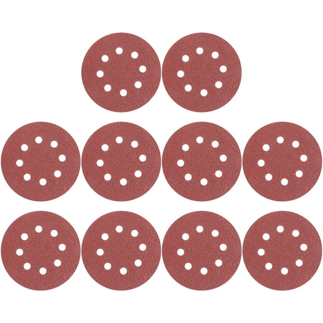 MasteelfCA 50pcs 8 Hole 5 Inch Hook and Loop Sanding Discs 60 Grit Sandpaper Circular Pads