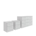 thumbnail image 3 of Kappesberg Foster White 3-Piece Modern Dresser and Nightstand Bedroom Set - for Adults and Teens, 3 of 10