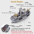 thumbnail image 4 of Juguete de barco patrullero, modelo de barco eléctrico, juguete, barco de la guardia costera, barco militar, juguete, modelo de buque de guerra, juguete acuático (barco patrulla), 4 of 5