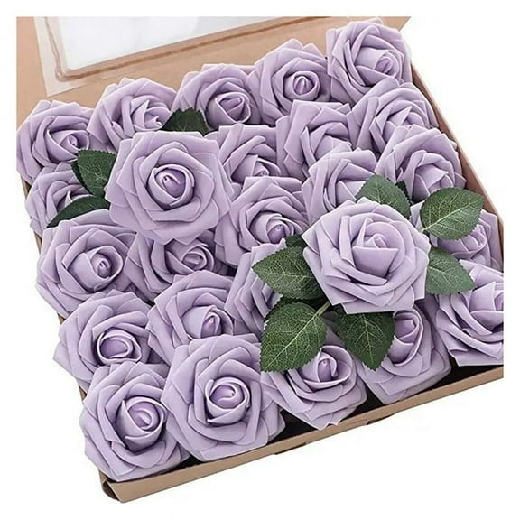 25PCS Artificial Roses Flowers Artificial Looking Roses Wedding Bouquets Centerpieces Bridal Shower Home Decor,F