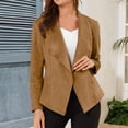 thumbnail image 2 of Yokua Women Faux Suede Jacket Lapel Draped Open Front Cardigan Casual Trendy Suede Blazer, 2 of 9