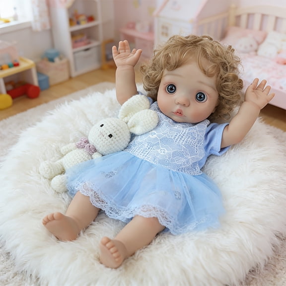 16 Inch Baby Doll, Realistic Reborn Baby Girl, Lifelike Newborn Cute Doll, Soft Cloth Body Toddler with Aaccessories For Kids Age 3 