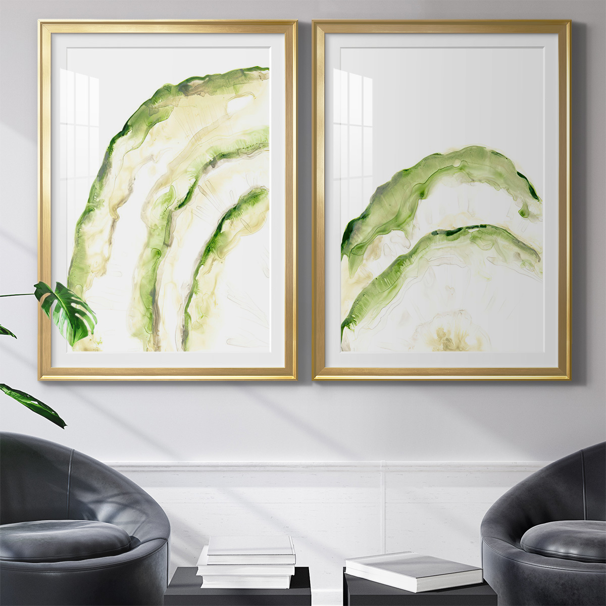 Wexford Home Lichen Halo I Premium Framed Print, 30.5" x 42.5" - Ready to Hang, Gold (Set of 2)