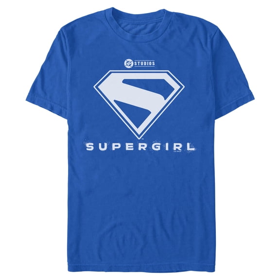 Mens Supergirl Official Shield White Logo T Shirt